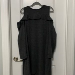 LOFT gray cold shoulder dress